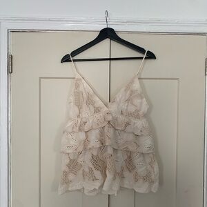 Caron Callahan Renzo Top in Eyelet Floral Lattice